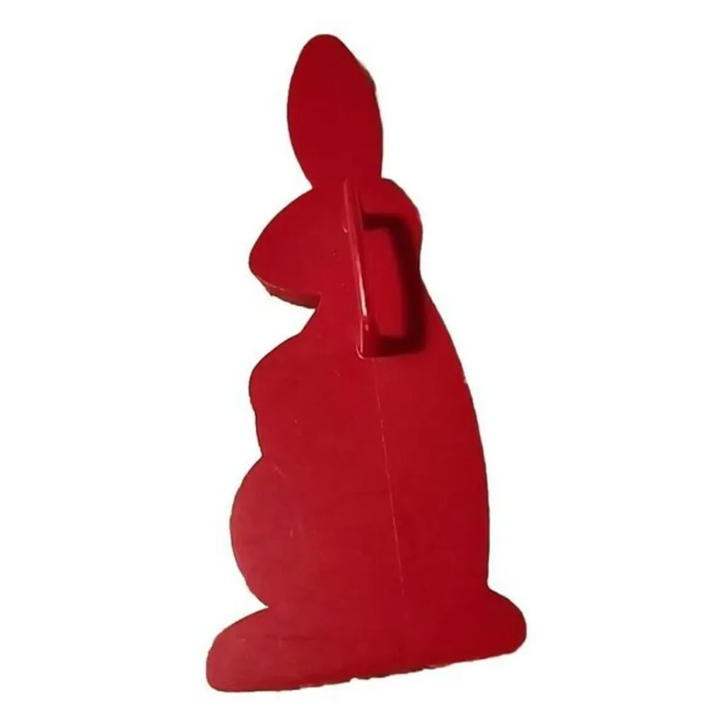 Vintage Red Tupperware‎ Easter Bunny  Plastic Cookie Cutter Rabbit Imprint